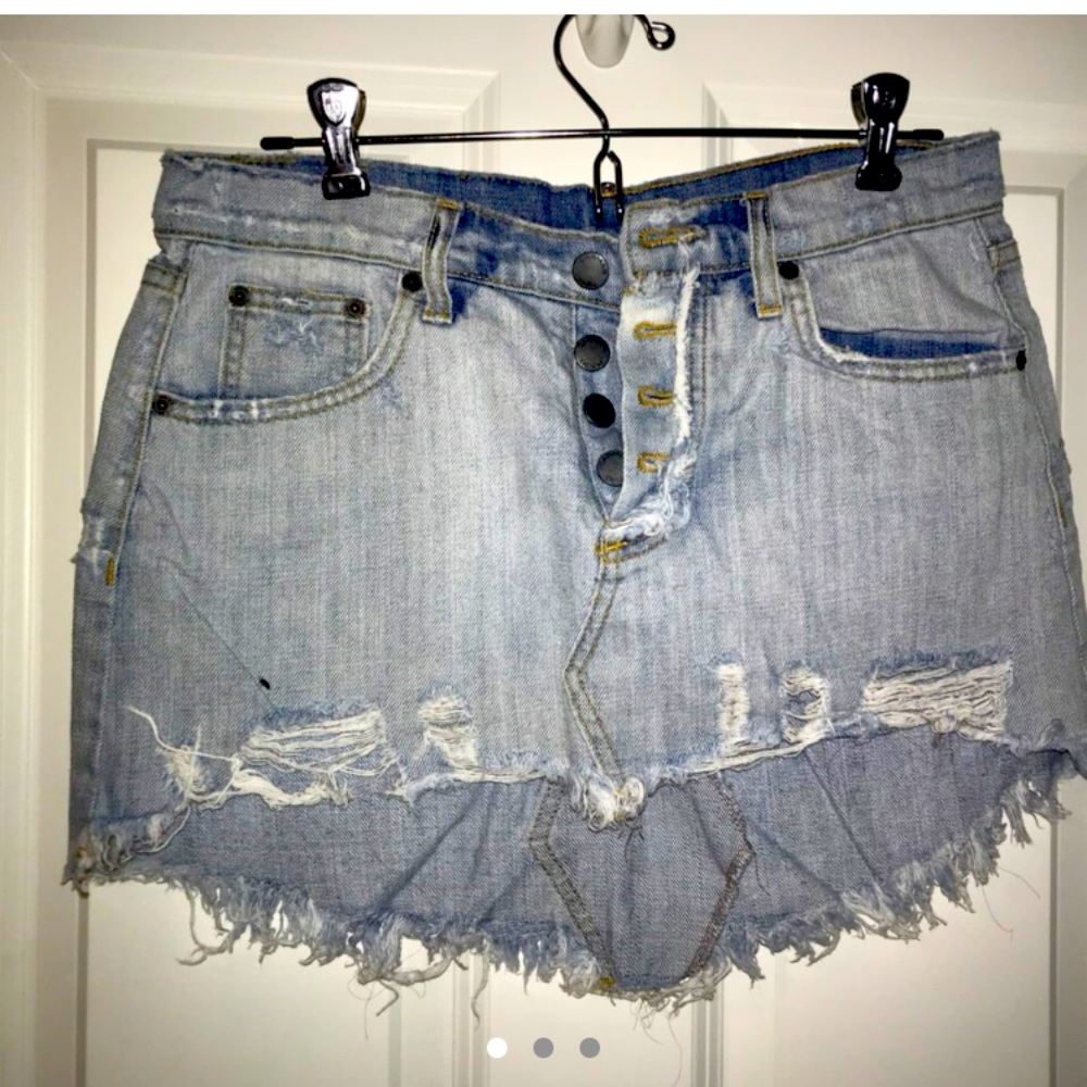 Carmar lightwash denim mini skirt